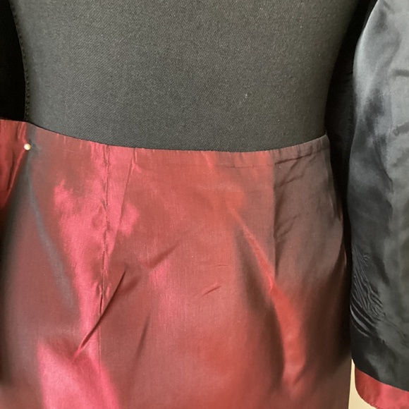 VINTAGE Holt Renfrew 2-piece Taffeta Outfit Burgundy US 8 - Picture 5 of 11